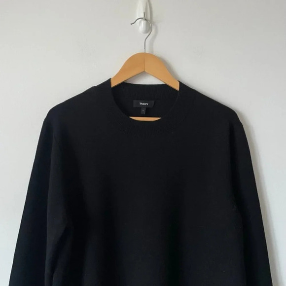 Theory Knit Tunic Empire Fine Merino Wool Tunic Sweater Black Size Large - Picture 6 of 10